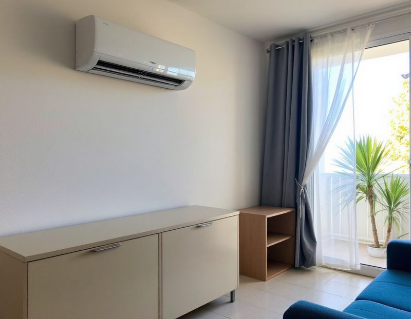 Climatisation murale dans le séjour d'un appartement